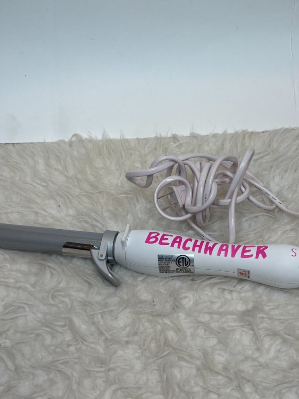 Beachwaver S1 Rotating Curling Iron - White/Pink - Tested & Working